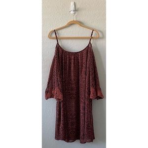 Boho cold shoulder dress